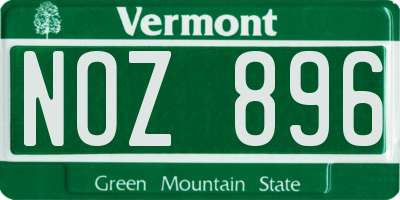 VT license plate NOZ896