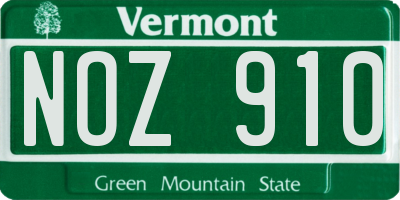 VT license plate NOZ910
