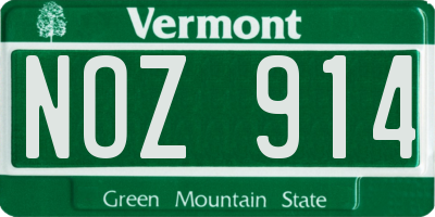 VT license plate NOZ914