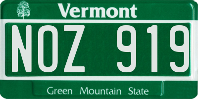 VT license plate NOZ919