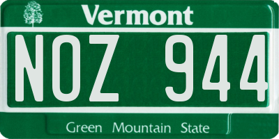 VT license plate NOZ944