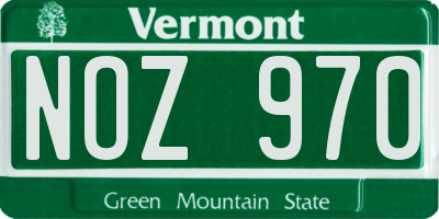 VT license plate NOZ970