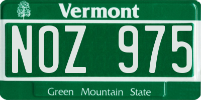 VT license plate NOZ975
