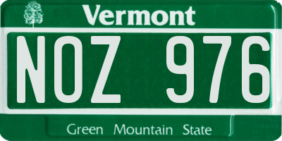 VT license plate NOZ976