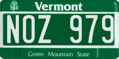 VT license plate NOZ979
