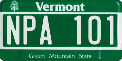 VT license plate NPA101