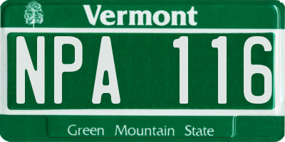 VT license plate NPA116