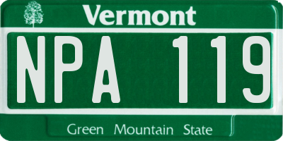 VT license plate NPA119