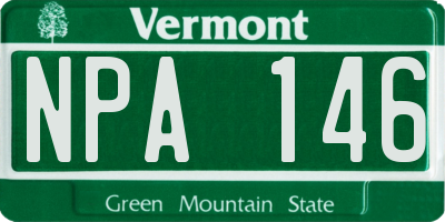 VT license plate NPA146