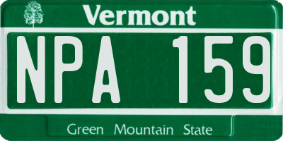 VT license plate NPA159