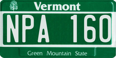 VT license plate NPA160