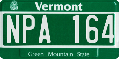 VT license plate NPA164