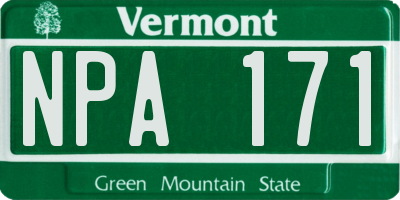 VT license plate NPA171