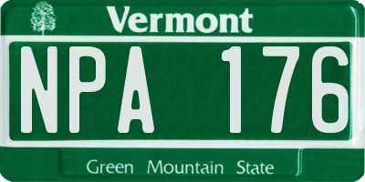 VT license plate NPA176