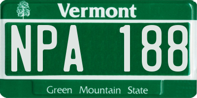 VT license plate NPA188