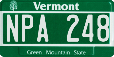 VT license plate NPA248