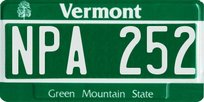 VT license plate NPA252