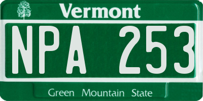 VT license plate NPA253