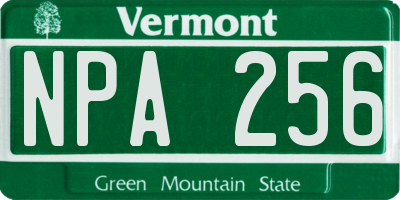 VT license plate NPA256