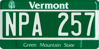 VT license plate NPA257