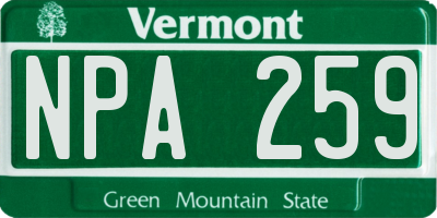 VT license plate NPA259