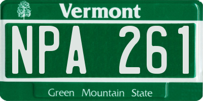 VT license plate NPA261