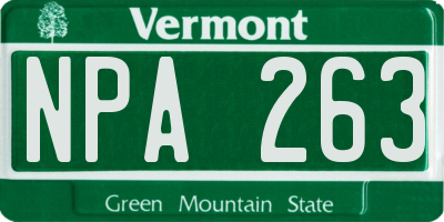 VT license plate NPA263