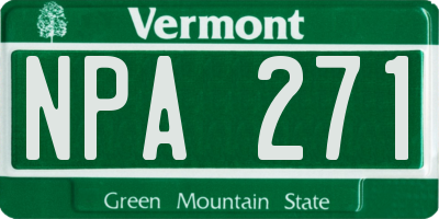 VT license plate NPA271