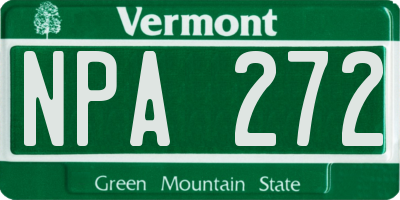 VT license plate NPA272