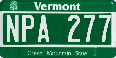 VT license plate NPA277