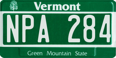 VT license plate NPA284
