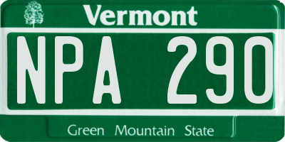 VT license plate NPA290