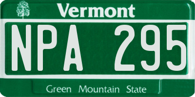 VT license plate NPA295
