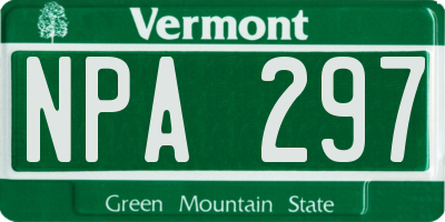 VT license plate NPA297