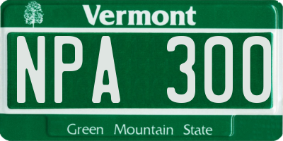 VT license plate NPA300