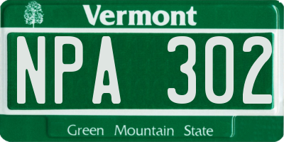 VT license plate NPA302