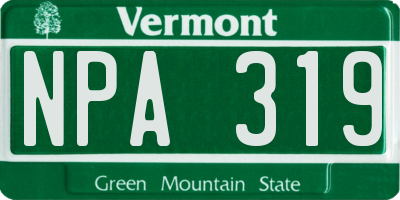 VT license plate NPA319