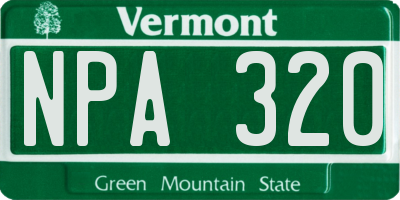 VT license plate NPA320