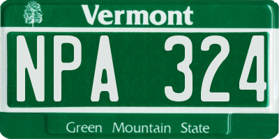 VT license plate NPA324