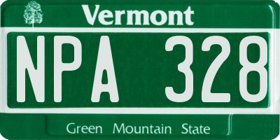 VT license plate NPA328