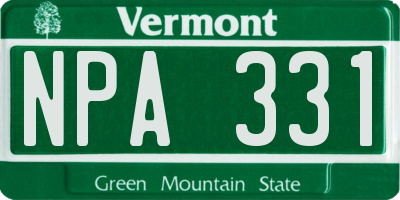 VT license plate NPA331