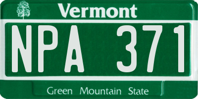 VT license plate NPA371