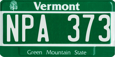 VT license plate NPA373