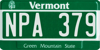 VT license plate NPA379
