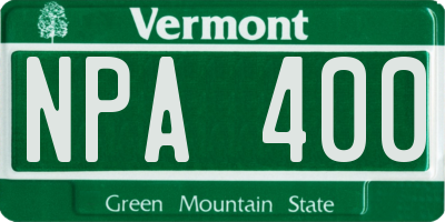 VT license plate NPA400