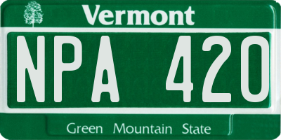 VT license plate NPA420