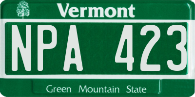 VT license plate NPA423