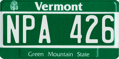 VT license plate NPA426