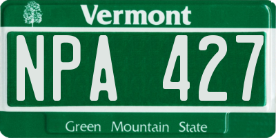 VT license plate NPA427