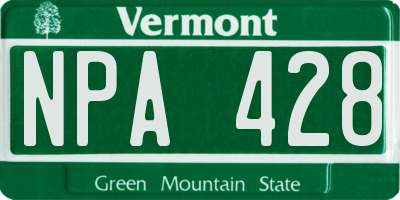 VT license plate NPA428